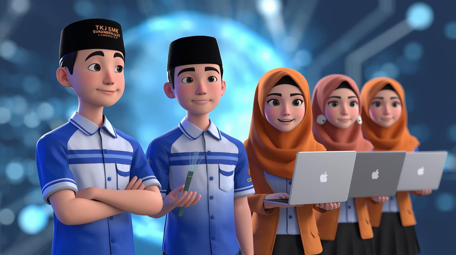 Gedung sekolah SMA IT Nusantara dengan arsitektur modern dan taman hijau